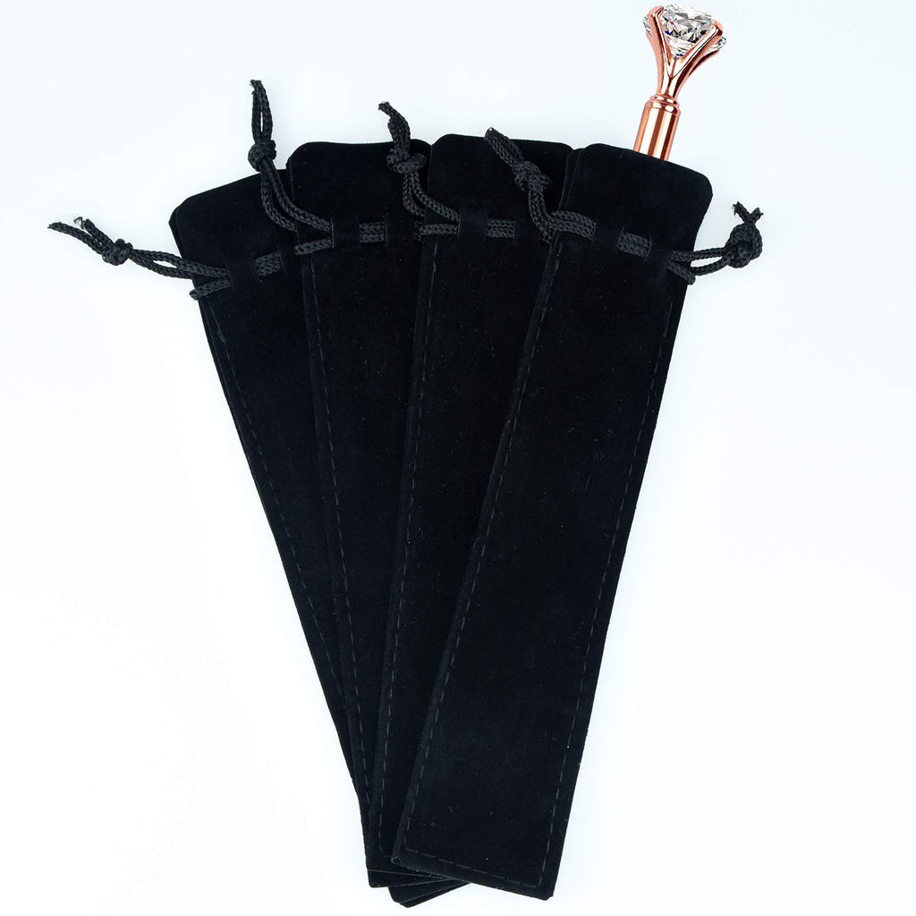 SUMERSHA 100pcs Velvet Pen Pouch Drawstring Pen Bag Single Pen Sleeve Holder for Office Business Gift