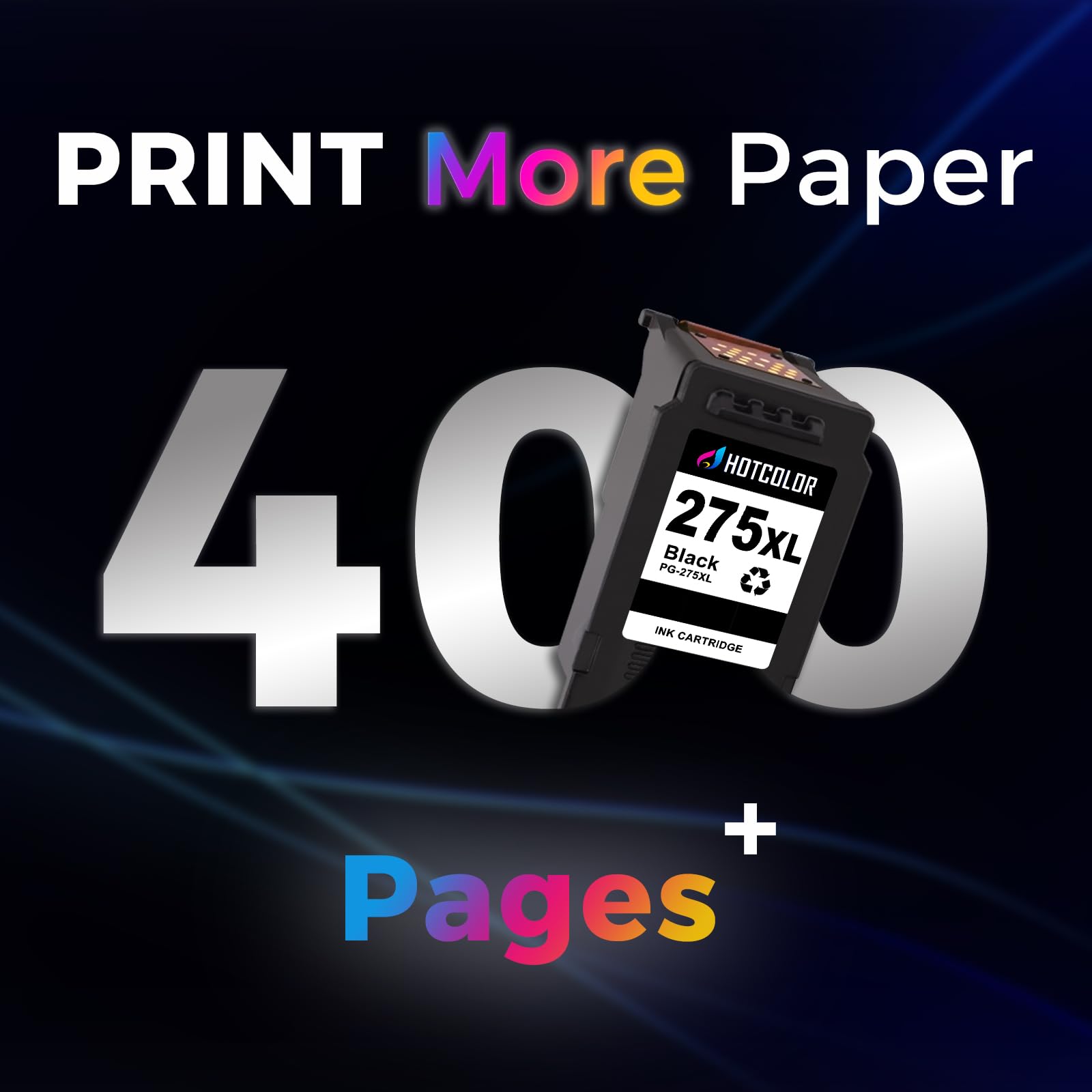HOTCOLOR HOTCOLOR PG-275XL Black Ink Cartridges PG-275 XL Replacement for Canon Ink 275 and 276 XL for Canon 275 Black Ink for Canon PIXMA TS3522 TS3520 TR4720 (1 Black, 1 Pack)