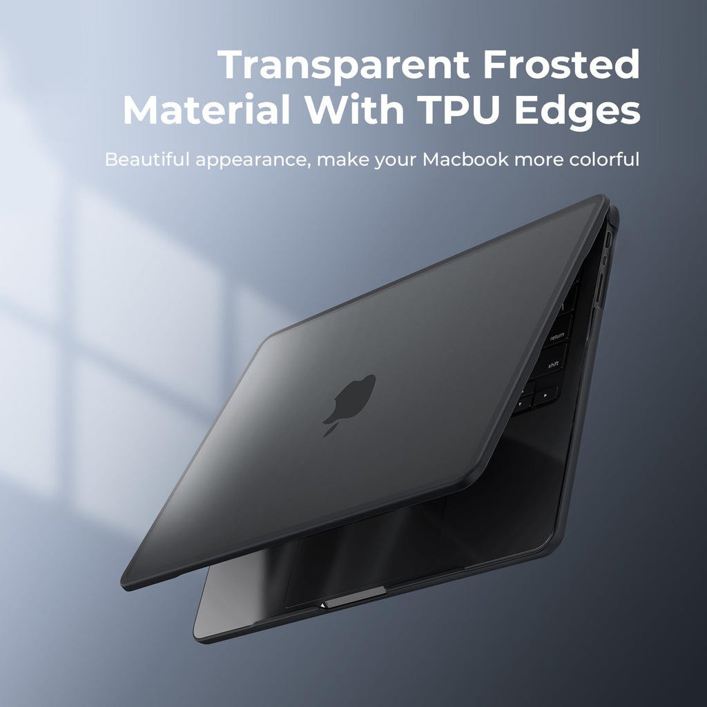 BlueSwan Compatible with MacBook Pro 14 inch 2026-2021 Release M5 M4 M3 M2 M1 Pro/Max Chip, Anti-Cracking Hard Shell Case Anti-Fingerprint Soft TPU Bumper, Frosted Black