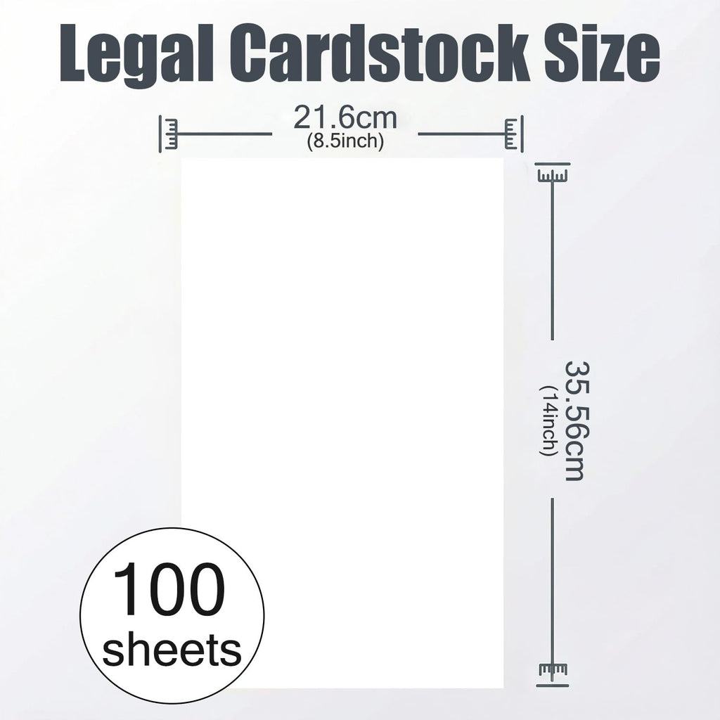 Acidea 100 Sheets Blank 8.5 x 14 White Cardstock Paper, 180gsm Legal Cardstock Printer Paper for Certificate, Office Printing, Crafts, Menus, Posters