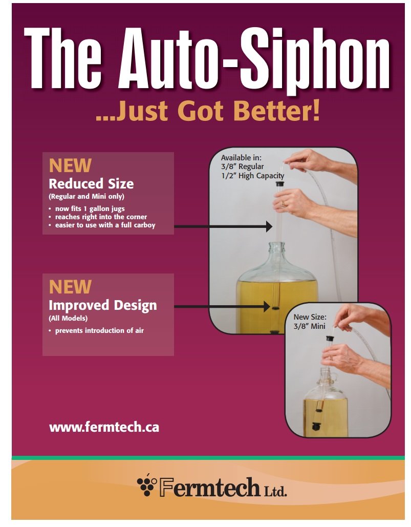 Fermtech 3/8" Mini Deluxe Siphoning Kit, Mini Auto - Siphon, Pro Wine Bottle Filler, Clamp and Tubing by UbrewUsa