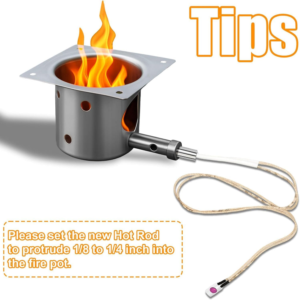 Wadoy Grill Hot Rod Ignitor Kit with 2 Pieces Fuses Compatible with Traeger, Pit Boss, Camp Chef, Wood Pellet Grills (2 Set)