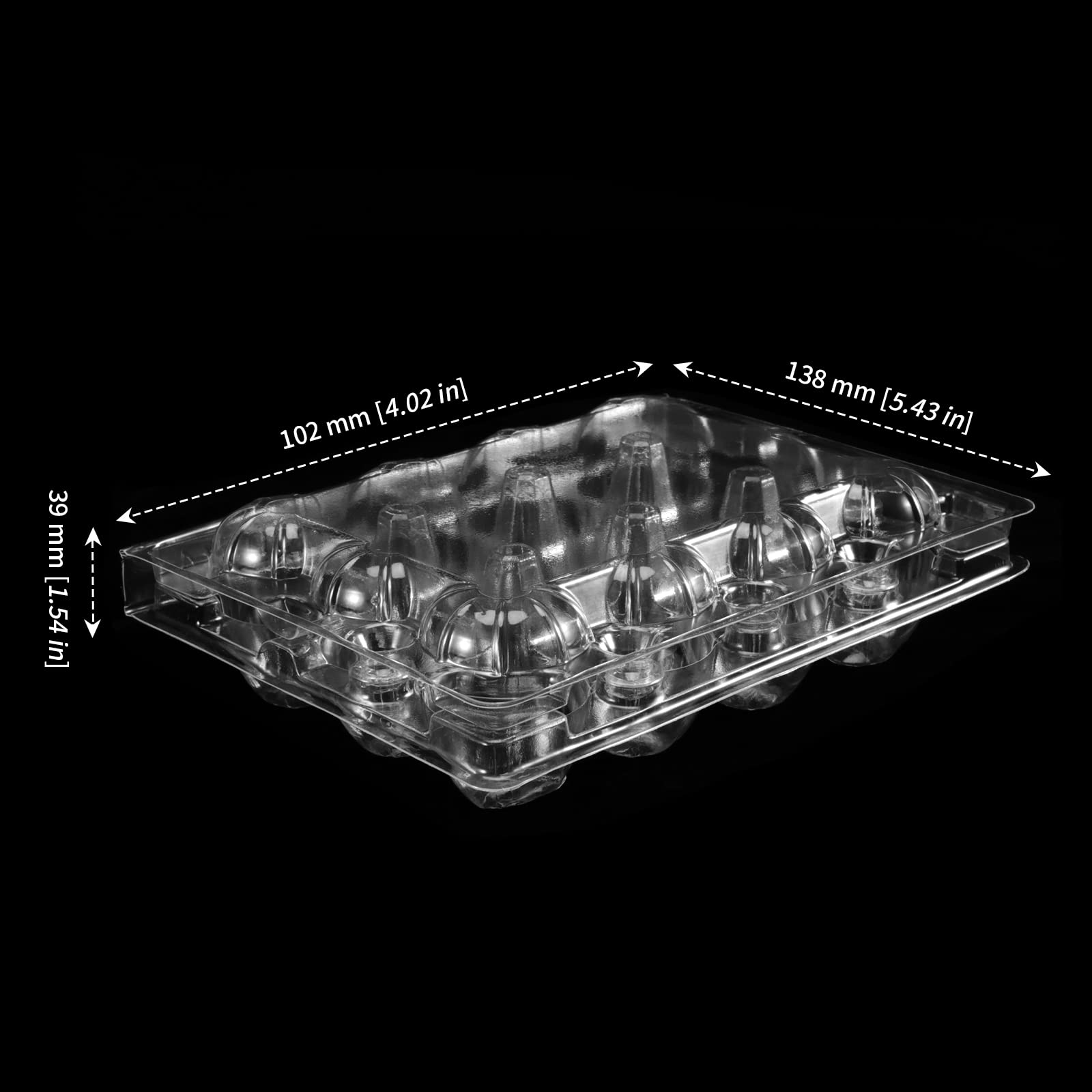 MANCHAP 150-Pack Clear Plastic Quail Egg Cartons, 12-Grid Storage Container with Lid，Clear Quail Eggs Carton Holders