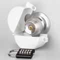 Posnaland Door Knob Lockout Devices, Round Door Handle Lock Cover - Used for Covering and Door Knob Lock Out, Prevents Turning of Door Handle and Unauthorized Access to Keyhole (White)