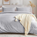 Sasttie Duvet Cover Queen, 3-Piece Ultra Soft Double Brushed Bedding Sets for All Season Use, Includes 1 Duvet Cover 90x90 Inches, 2 Envelope Pillowcases 20x30 Inches, Light Grey
