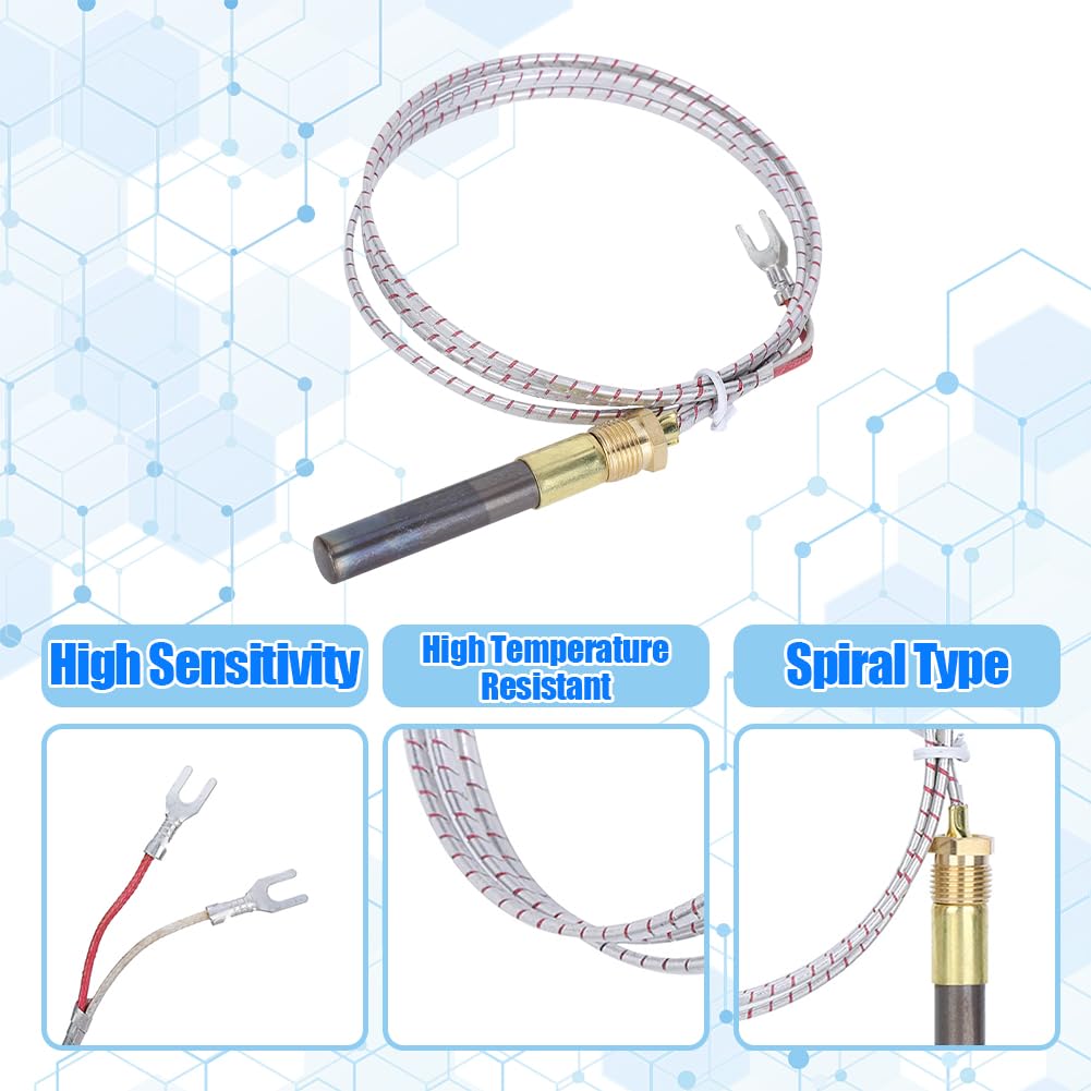 Thermopile, Thermocouple Replacement Thermopile Generators Part Sensor Thermal Coupler Gas Fireplace Stove Heater for Heatilator Stove Oven Water Heater Frying Furnace Gas Furnace 36" 750mv