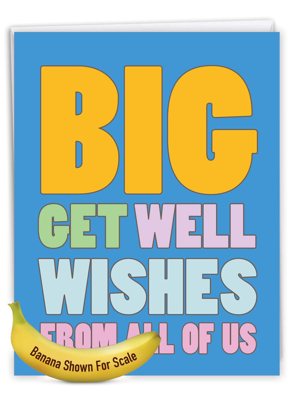 NobleWorks - Funny Group Get Well Card (8.5 x 11 Inch) - Jumbo Feel Better Soon from All of Us, Hospital, Sick - Big Get Well Wishes J2721GWG-US