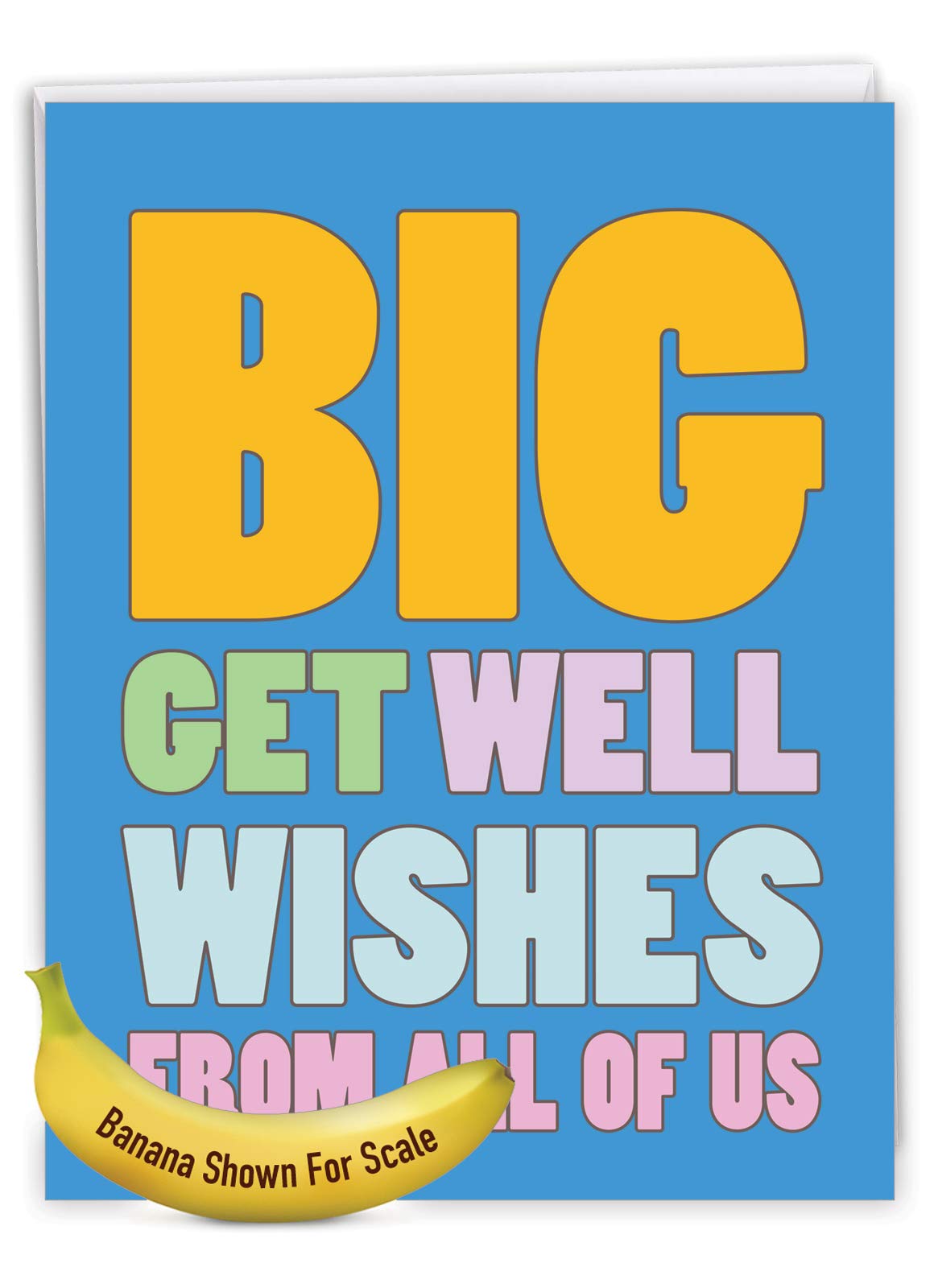 NobleWorks - Funny Group Get Well Card (8.5 x 11 Inch) - Jumbo Feel Better Soon from All of Us, Hospital, Sick - Big Get Well Wishes J2721GWG-US