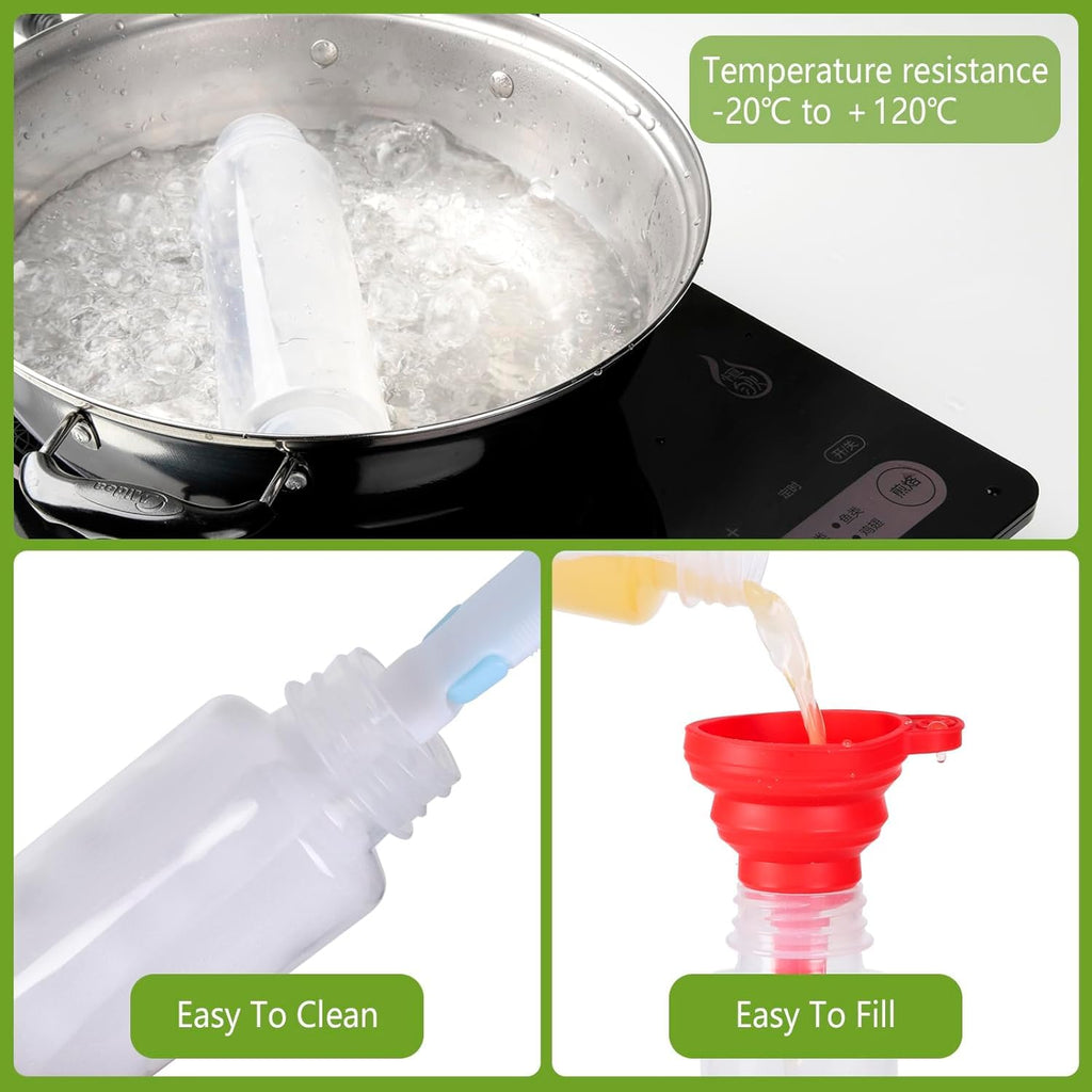 zmybcpack 12 Pack 10oz PP Heat-Resistant Plastic Juice Bottles With Caps(Dishwasher Safe) -Plastic Smoothie Bottles-Reusable Bulk Beverage Containers with Lids For Juice, Beverage