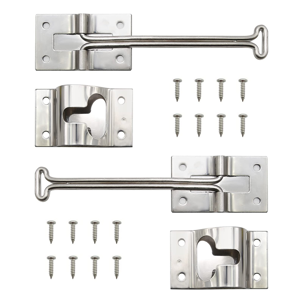 Vkinman 2 Pcs RV T-Style Door Holder 304 Stainless Steel RV Door Latch Trailer RV Screen Door Latch 6 Inch Camper Door Latch Trailer RV Door Holder