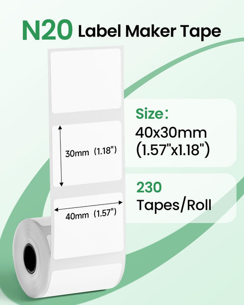 3-Rolls Thermal Labels Compatible with SUPVAN T50M pro,ETIKEZ PM260,NDYIN N20 and ORGSTA T003 Label Maker Tape, 40x30mm(1.57"x1.18"),230 Labels/Roll,Thermal Labels for N20 Label Maker