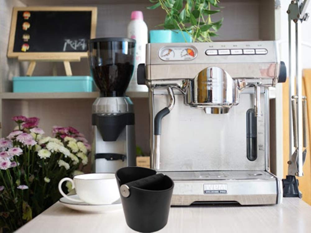 HOMEE Coffee Knock Box, 4.8in Barista Style Espresso Grounds Knock Box with Removable Heavy-Duty Knock Bar and Shock-Absorbent Durable and Non-Slip Base for Espresso Maker Accessories