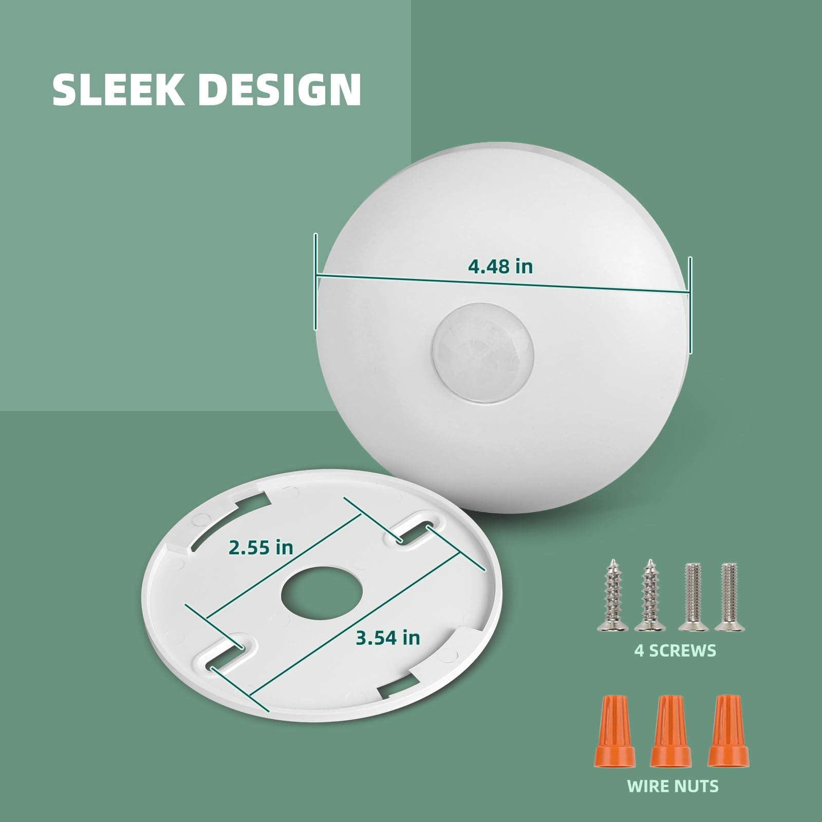 ECOELER PIR Ceiling Sensor Switch, Hard-Wired Occupancy Motion Sensor with Slim Design, 360 Degree Field of View High Bay Ceiling Motion Sensor, White, cUL & FCC Listed