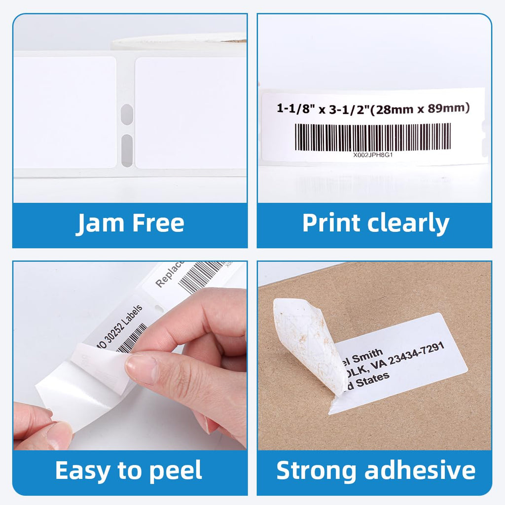 COLORWING Compatible with Dymo 30252 (1-1/8" x 3-1/2") Address Barcode Labels, 28 x 89 mm for Dymo LabelWriter 450, 450 Turbo, 4XL Desktop Printers, 10 Rolls of 350 [Not for Dymo 550 & 5XL]
