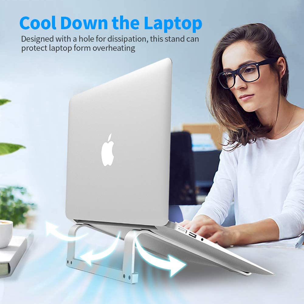 Laptop Stand for Desk，Stable Ergonomic Aluminum Computer Riser Cooling Stand for Mac MacBook Pro/MacBook Pro Air,HP, Dell, More PC Notebook - 12 13 15 16.2 inch