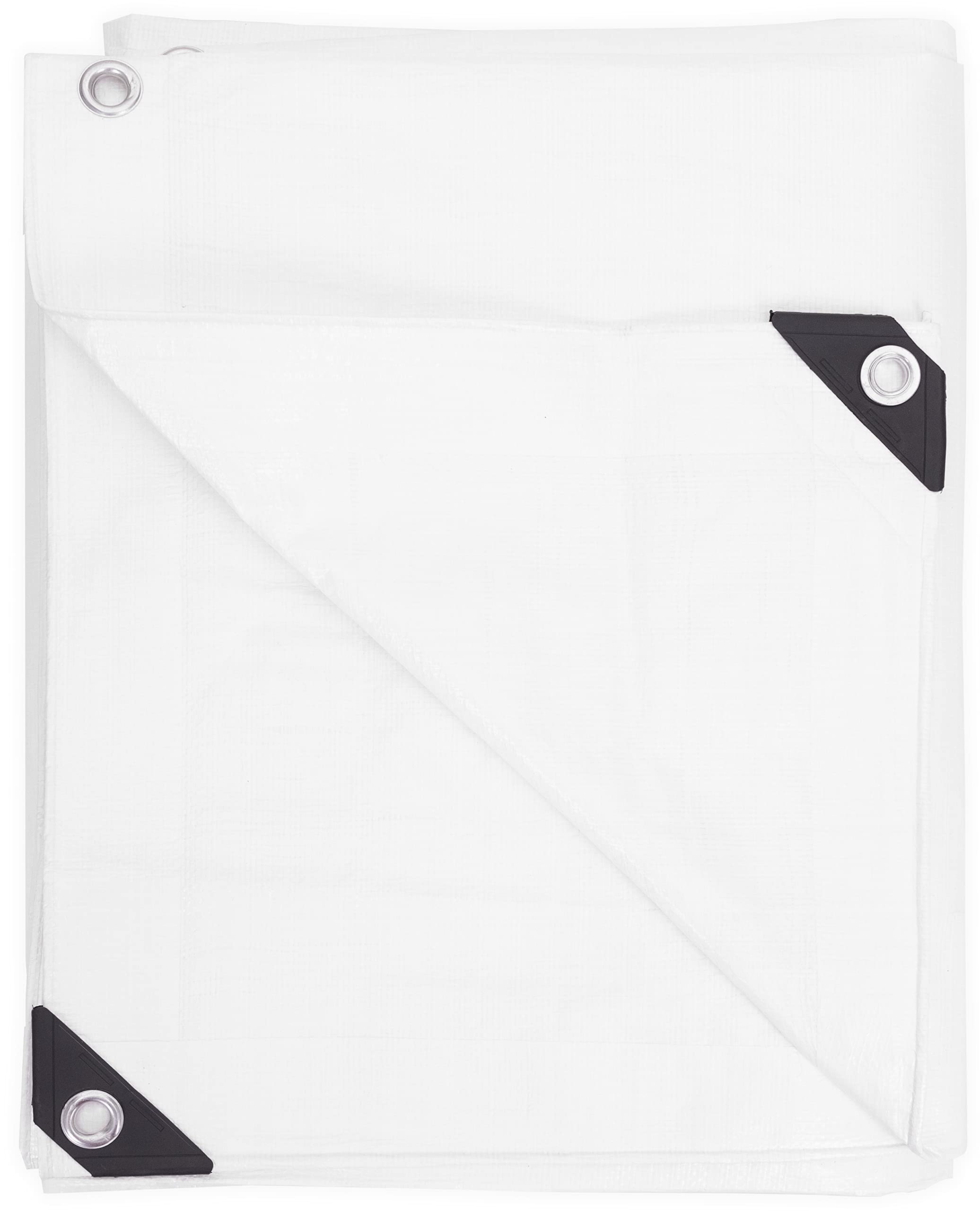 Kotap 8-ft x 20-ft Heavy-Duty 12 by 12 Cross Weave 8-mil White Poly Tarp, Item: TRW-0820
