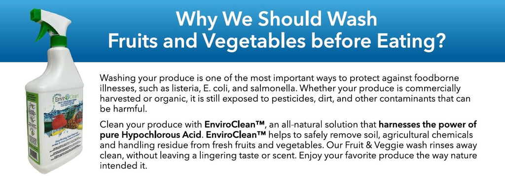 Fruit + Veggie Wash - Produce Wash & Cleaner - Fruits & Vegetable Cleaner Spray - Tasteless, Odorless & No Aftertaste - Removes Dirt and Impurities - Easy to Use Spray Bottle