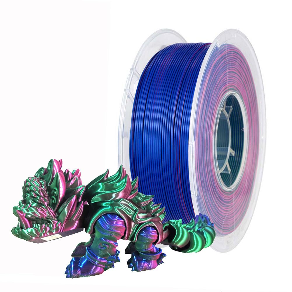 CC3D Silk Tri Color Filament Red/Blue/Green Triple Colour PLA 1.75mm 1KG 3D Printer Filament Coextrusion Metallic Tricolor 3 Tri Colour Silk PLA Red Blue Green