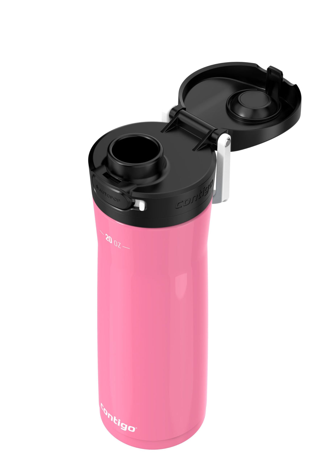Contigo Jackson Chill 2.0 Stainless Steel Water Bottle with Carry Handle and Secure Lid for Leak-Proof Travel, Vacuum-Insulated and BPA-Free, Azalea, 20 oz (591 mL)