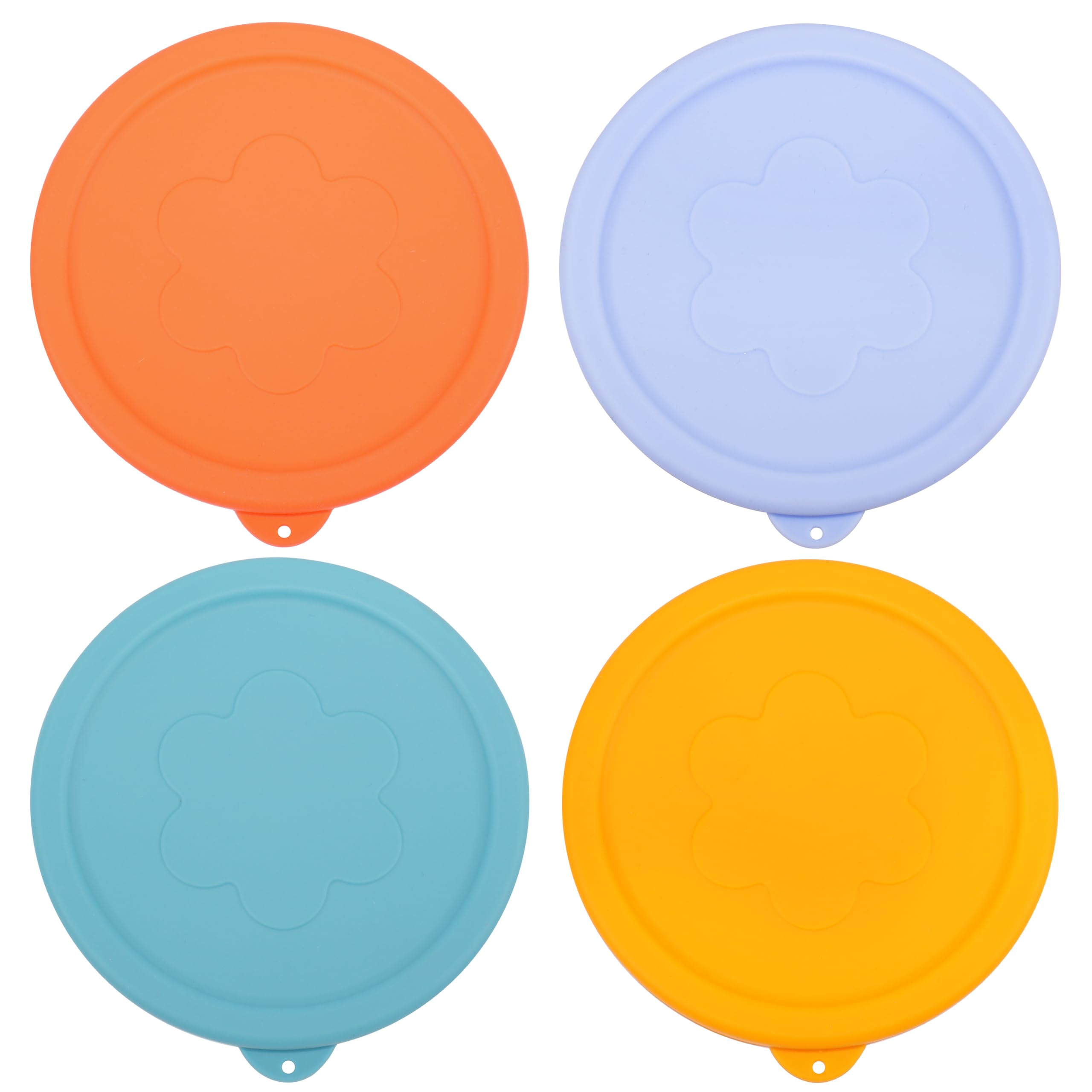 LUVCOSY 4 Cup Silicone Replacement Lids Storage Cover for Anchor Hocking Glass Bowls (Container not Included) 4 Pack Microwave, Dishwasher and Freezer Safe
