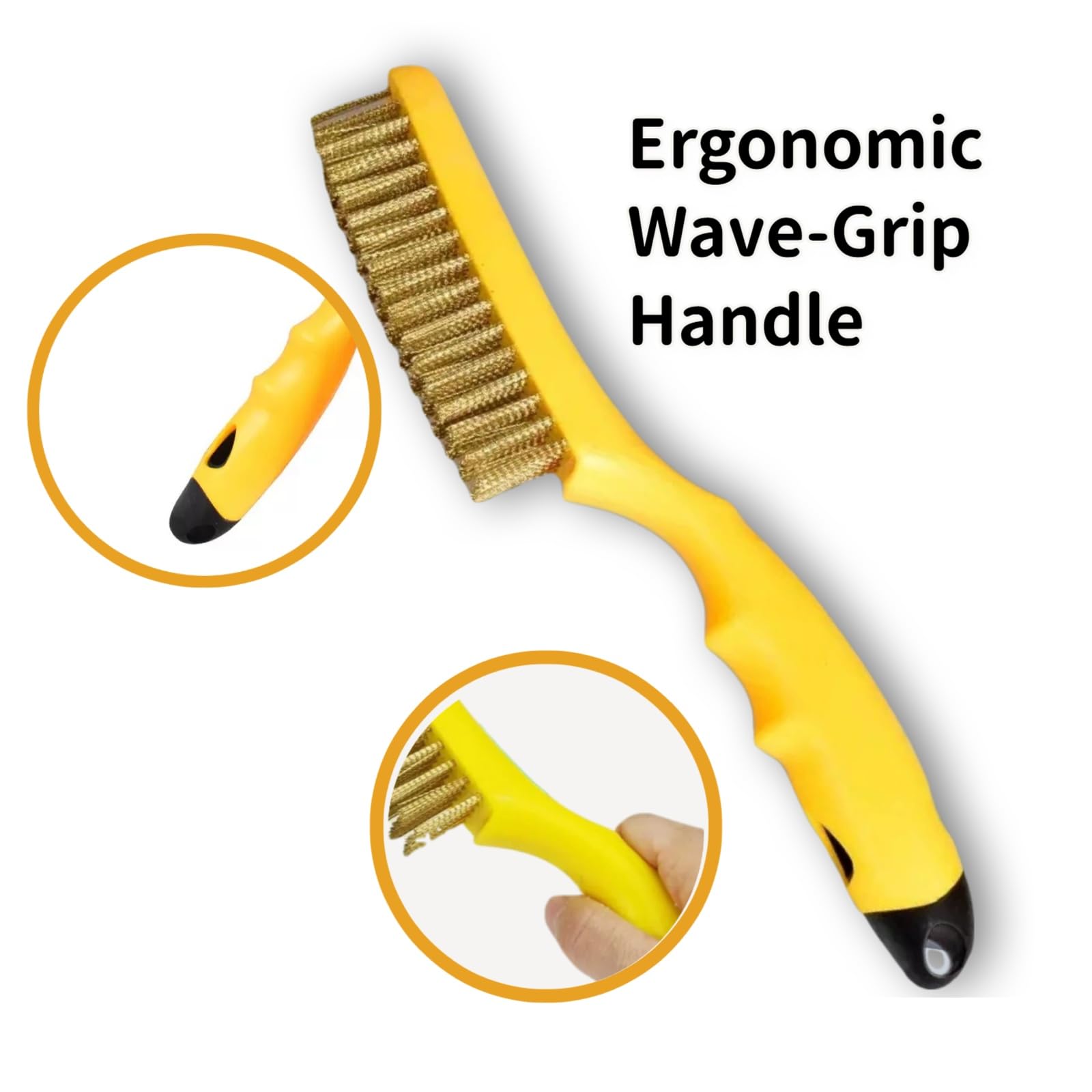 Heavy-Duty Hand Wire Brush 2-Pack, Industrial Carbon Steel Wire Brushes for Rust Removal, Weld Cleaning & Metal Surface Preparation