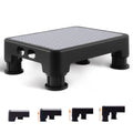 CHIKILLA Adjustable Step Stool & Foot Stool (3.4" - 5"), Non-Slip Portable Half Step Platform for Seniors, Kids and Pregnant Women, Heavy Duty 650lbs Stair Assist for Car, Bed & Bath (Black-Gray)