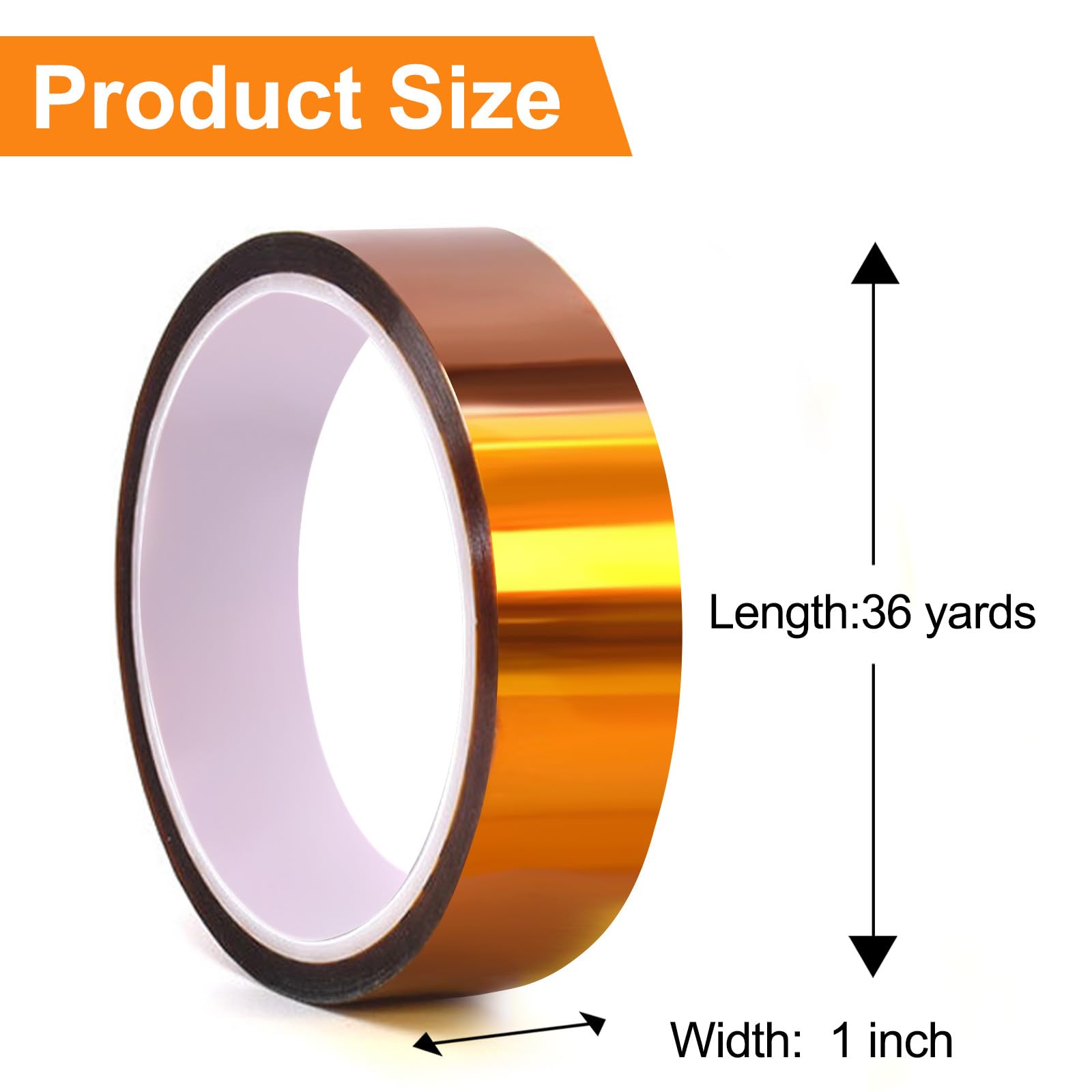 QILIMA 5 Rolls 25mm X 33m Heat Tape,Adhesive Heat Resistant/Transfer Tape, Heat Vinyl Thermal Sublimation Press Tape,No Residue,Electronics,Soldering,Circuit Board