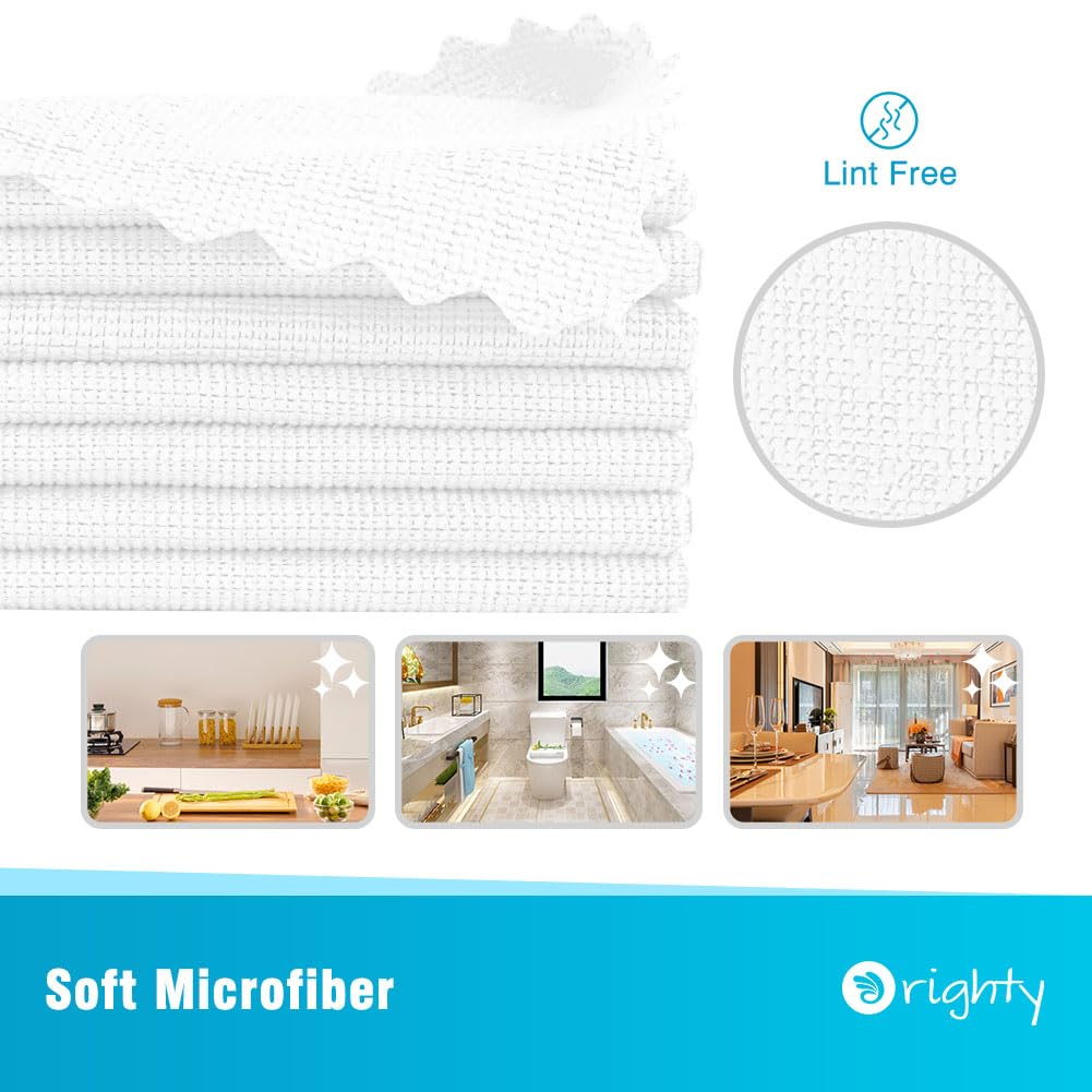 Orighty Cleaning Cloths, Shop Towels 150 Pack, Shop Rags Reusable, Microfiber Cleaning Rags Bulk for Cars, Multi-Purpose Lint Free Towels for Automotive, Mechanic, Kitchen, 29.2 x 29.2cm, White