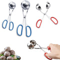 Asphodelia 3PCS Meatball Maker Scoops,None-Stick Meatball Maker with Detachable Anti-Slip Handles,Stainless Steel Meat Baller Tongs, Cake Pop, Ice Tongs, Cookie Dough Scoop for Kitchen