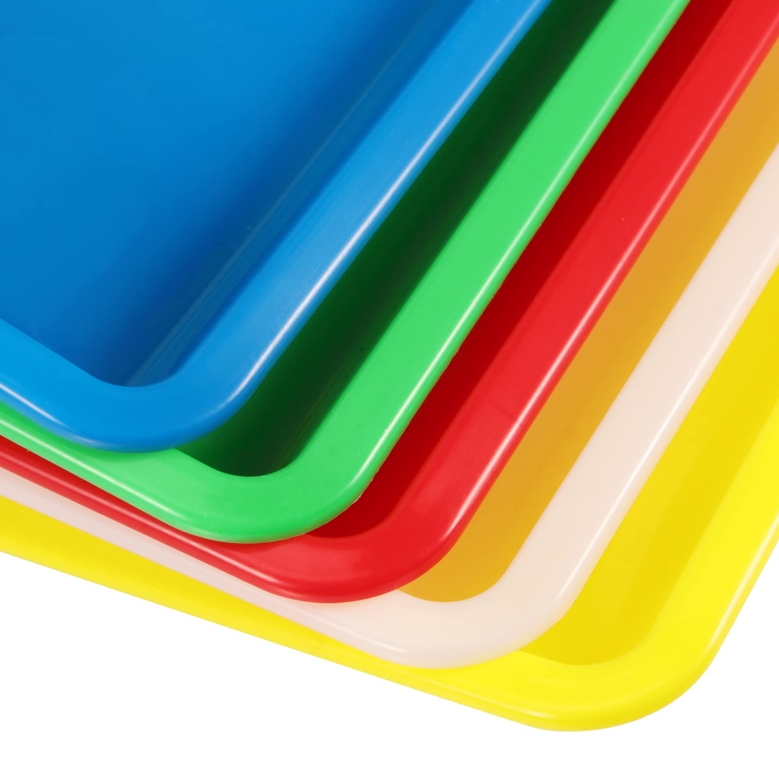 JOIKIT 10 Pack 10.8 x 8.3 Inch Multicolor Plastic Art Trays, Art and Crafts Organizer Tray, Activity Organizer Serving Tray for Beads, Painting, Blocks, DIY Project