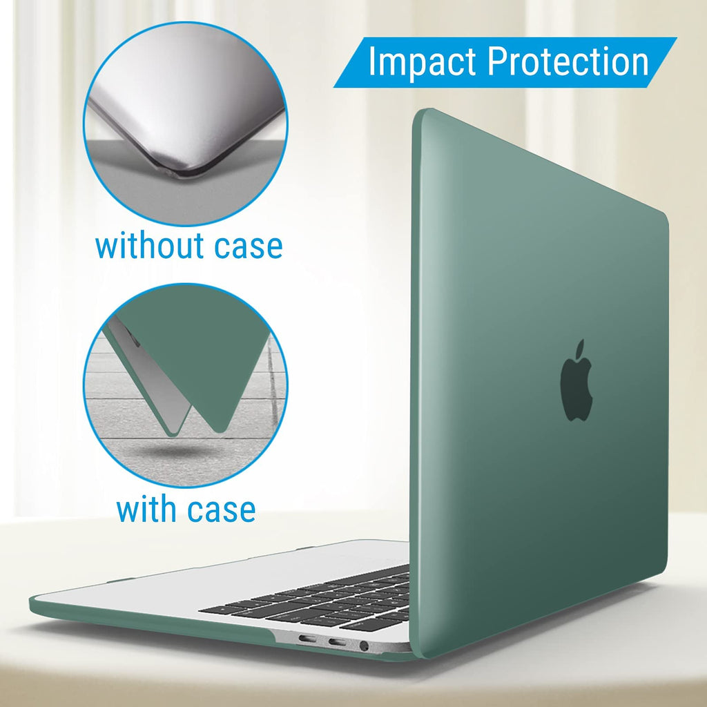 IBENZER Compatible with 2025 2024 M2 M1 MacBook Pro 13 Inch Case 2025-2016 A2338 A2289 A2251 A2159 A1989 A1706 A1708, Hard Shell Case&Keyboard Cover for Mac Pro 13, Midnight Green, CA-T13-MTGN+1