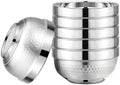 ZENFUN 6 Pack 18/8 Stainless Steel Bowls, 17 Oz Soup Bowl Double-Walled Insulated Bowls, 5 Inch Snack Cereal Bowl for Rice, Fruit, Salad Ice Cream, Food-Grade
