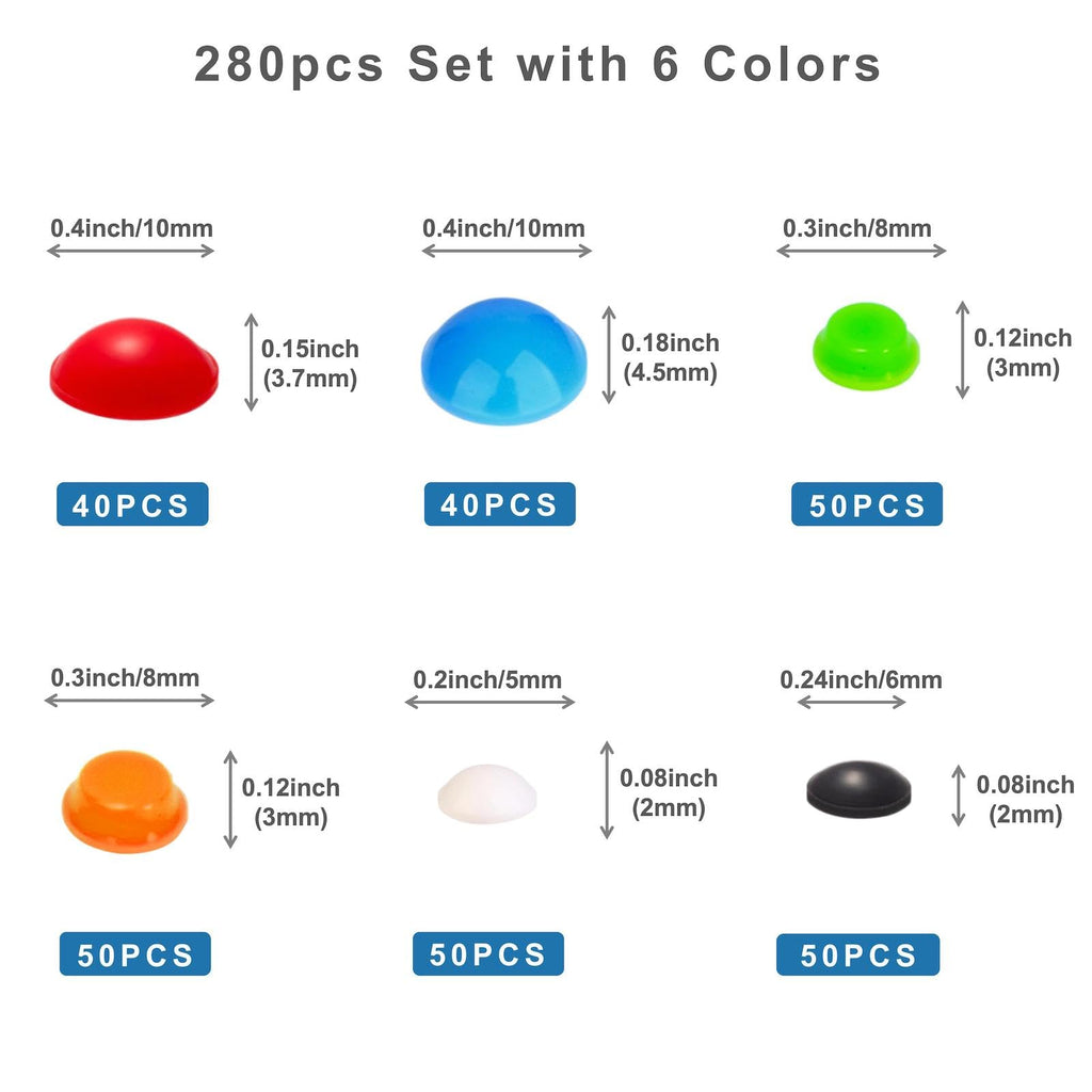 BLEWAY Bump Dots for Visually Impaired 280 Pcs Combo Pack(Orange&Red&Blue&White&Black&Green) - Low Vision Aids Braille Stickers Raised Tactile Dots for Elderly, Blind