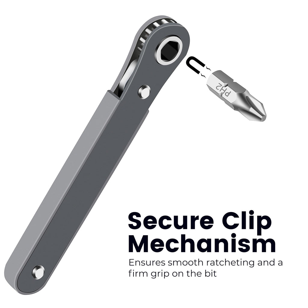 MULWARK 20pc 1/4 Ultra Low Profile Mini Ratchet Wrench Close Quarters Screwdriver Set with High Torque - Right Angle EDC Tool with 90 Degree Mini Offset Reversible Drive Handle & Multi Hex Bits Set