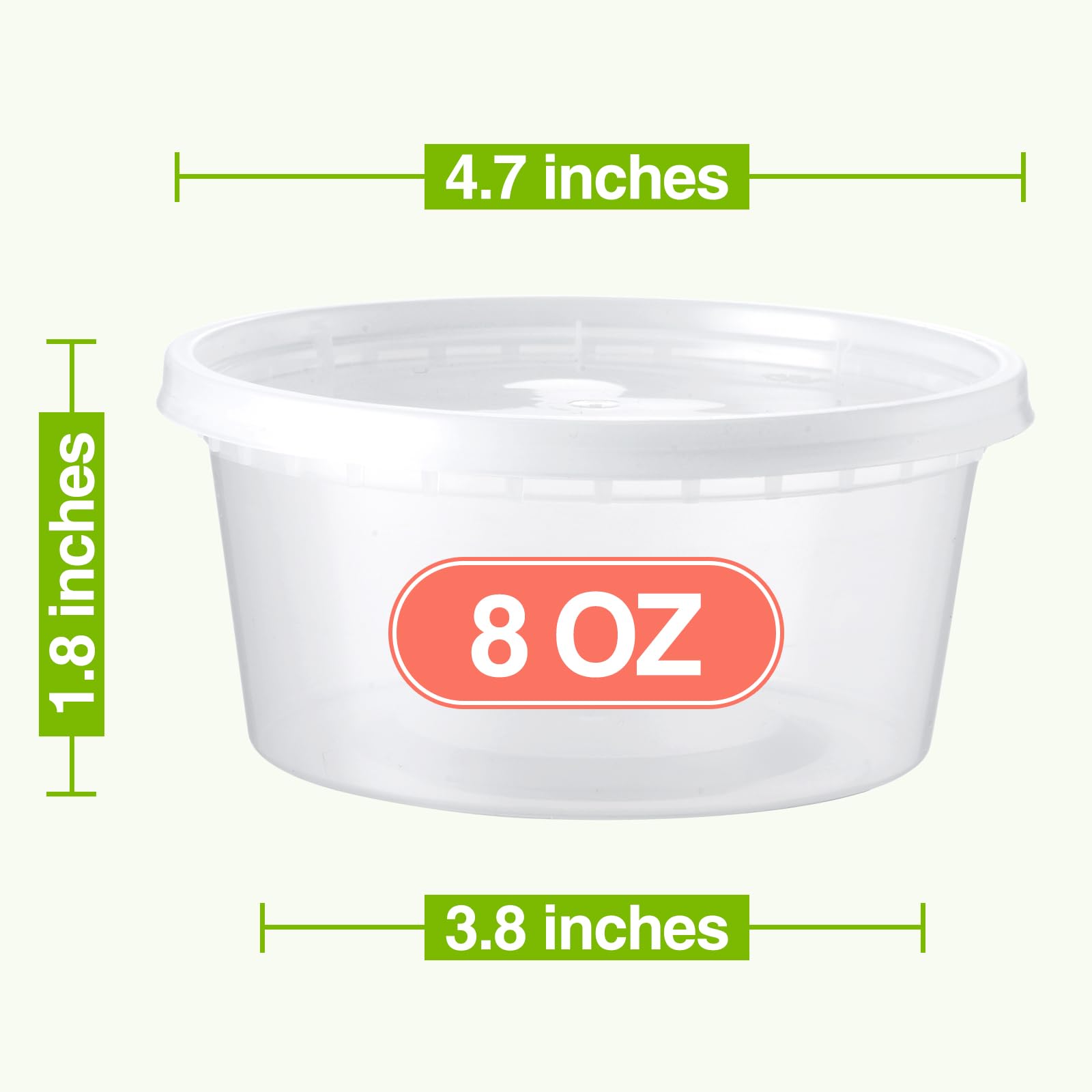 NEEBAKE 100 Set 8oz Deli-Containers-with-Lids-Airtight-Food-Storage-Containers-Plastic-Storage-Containers-with-Lids-Soup-Slime-Overnight-Oat-To-Go-Containers, Microwaveable & Freezer Safe