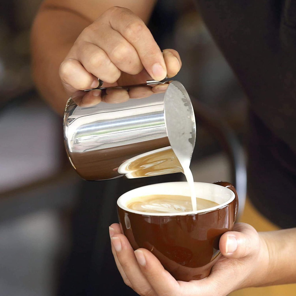 Milk Frothing Pitcher, 20 oz Milk Frother Cup Espresso Cup Stainless Steel