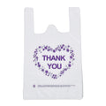 LazyMe Thank You T Shirt Bags, White Plastic Grocery Bags with Handles, Standard Supermarket Size, 12 x 20 inch (100 PCS)