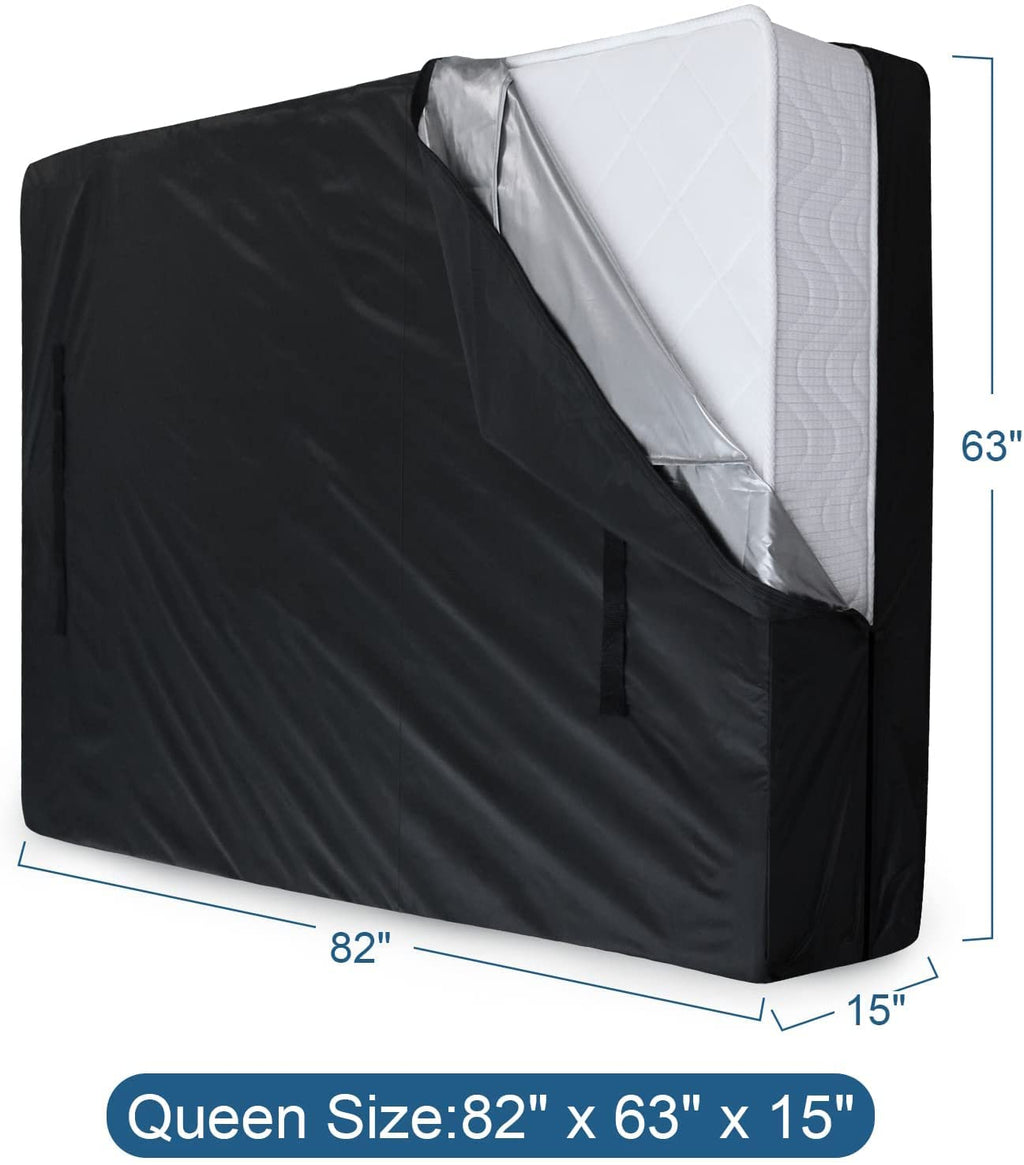 SPRINGSPIRIT Waterproof Mattress Bag Queen Size, Mattress Bag for Moving & Storage with Zipper Closure, Mattress Moving Bag Reusable Heavy Duty, Black