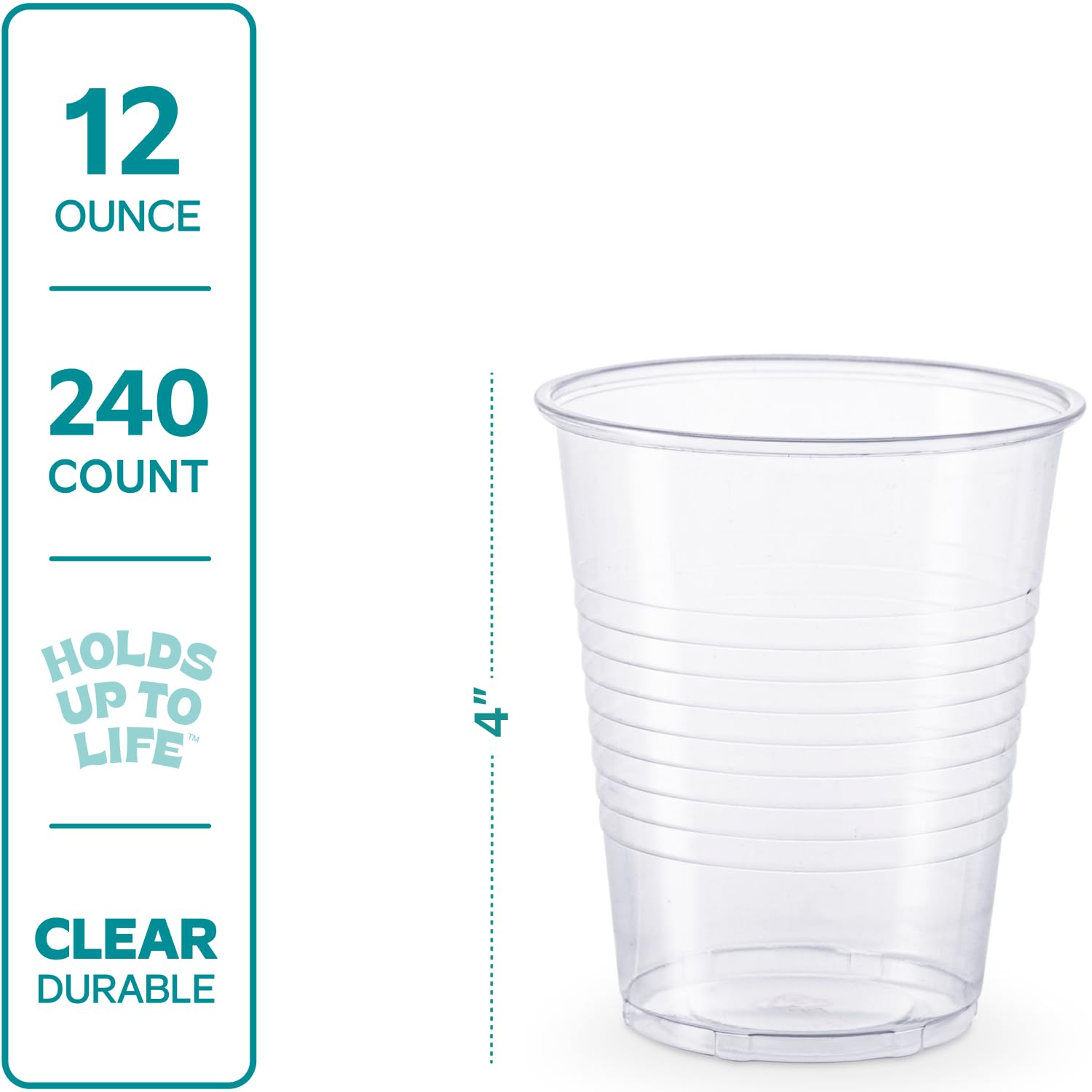 Gusto Clear Cups [12 oz - 240 Count] Disposable Cold Drinking Cups for Parties, Events, & Everyday Use - Crystal Clear, BPA-Free, Durable Polypropylene - Formerly Comfy Package