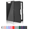 SFLHHDM Clipboard with Storage,Heavy Duty Clip Boards 8.5x11 with 2 Storage Case,Clear Visible Top Panel Storage Clip Board,Side Opening Board,Nursing Clipboards Folder Case for Office-Black