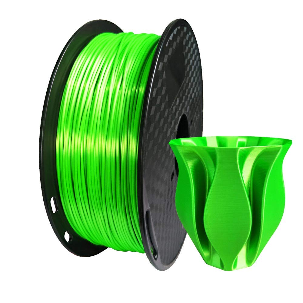 CC3D Silk Lime Green PLA Filament 1.75 mm 1KG 3D Printer Filament Consumables 2.2LBS Spool Bright Neon Green Color 3D Printing Material FDM Printer Silky Metal Like Shiny Metallic PLA
