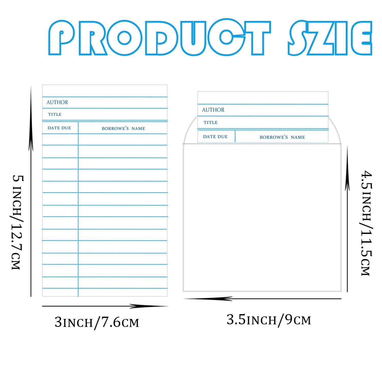 100 Pack Library Card Pockets with Self Adhesive Backing & Due Date Cards with Envelopes, Cd Dvd Storage Pockets Book Checkouts Slips for School & Home Use Office & Public Library