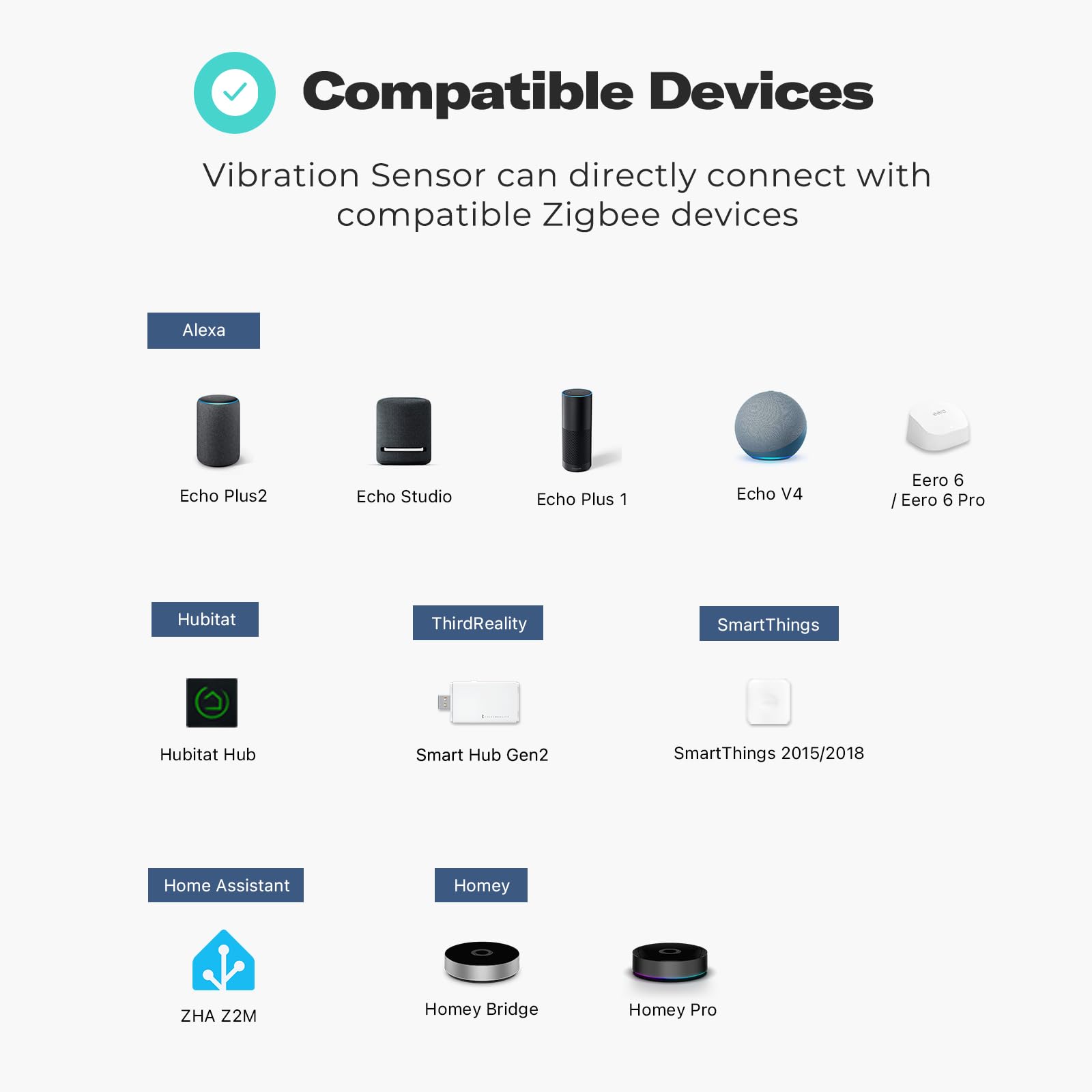 THIRDREALITY Zigbee Vibration Sensor with 110dB Alarm, Zigbee Hub Required,Adjustable Sensitivity, Work with SmartThings, Home Assistant via ZHA/Z2M, Homey and Echo Devices with Built-in Zigbee hub