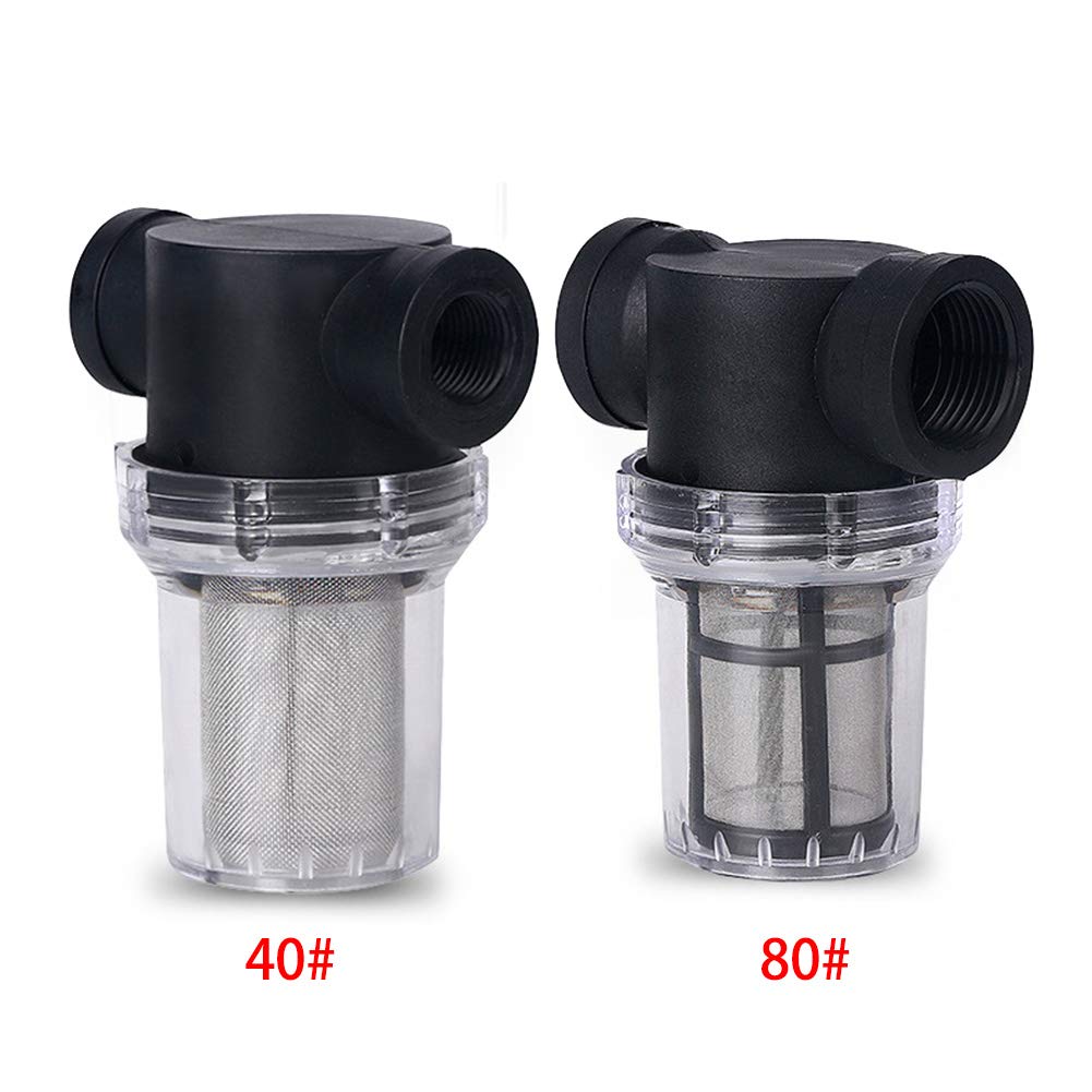 Denpetec 1Pcs Garden Pond 1 inch Inline Mesh Strainer Water Pump Filter Irrigation High Flow Pipeline Filter Garden Interface Strainer(Size:80 mesh)