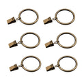 Coideal Set of 50 Antique Brass Metal Curtain Rings with Clips for Holding Heavy Curtains Rod Set and Drapes (Bronze, 1.5 inch)