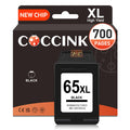 COCCINK 65XL Ink Cartridge Black for HP DeskJet 2655 3755 3700 3720 3722 3752 2600 2622 2624 2630 2652 2675 2680 Envy 5052 5055 5058 AMP 125 Printer for HP Printer Ink 65 XL HP65XL (1 Black)
