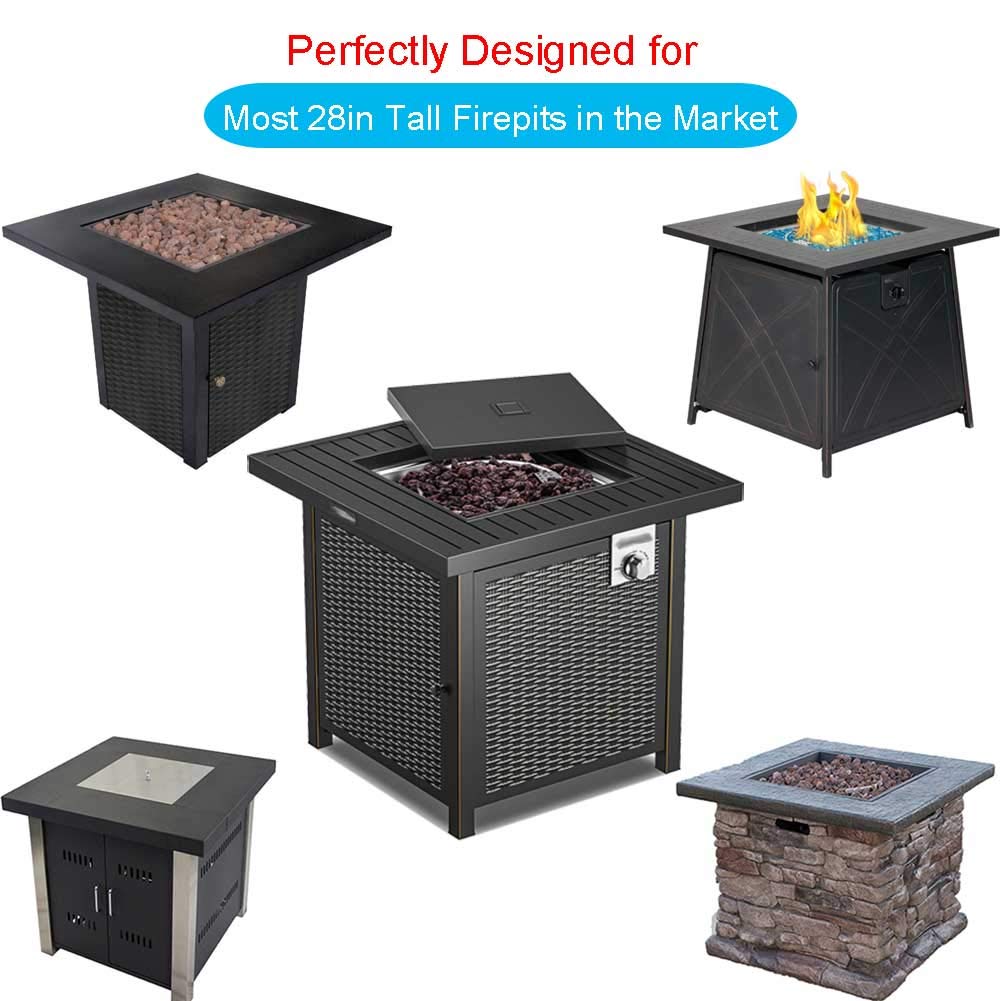 Saking Fire Pit Cover,28 inch Firepit Covers Square Gas Fireplace Fire Pit Table Cover for Propane Fire Pit- 28 X 28 inch