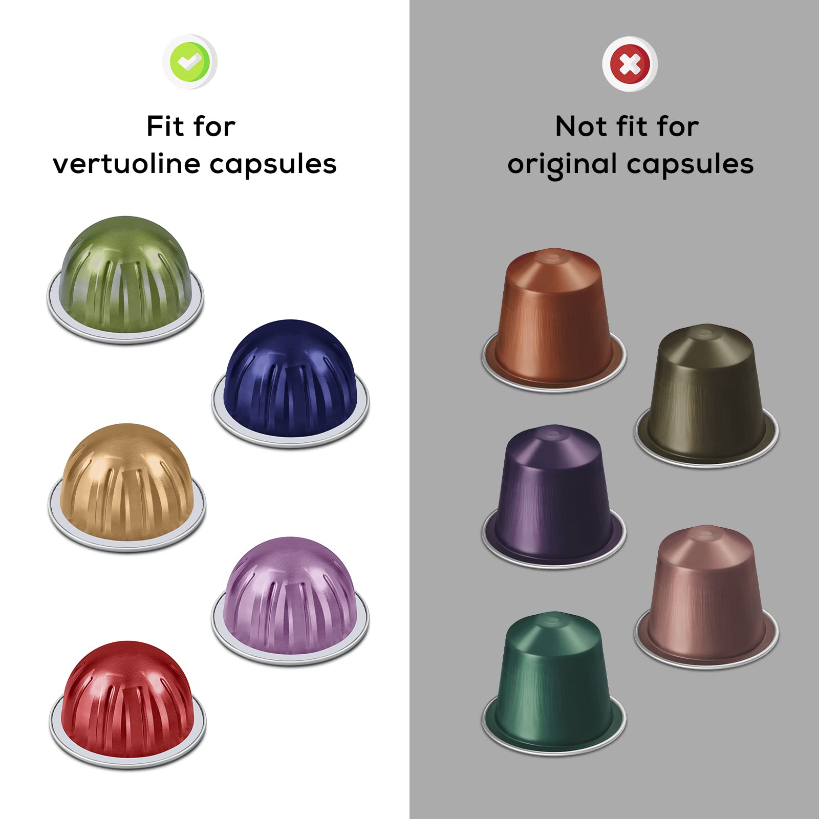 RECAPS Aluminum Foil Lids to Reuse Coffee Pods Reusable Coffee Filter Refillable Filter Compatible with Nespresso VertuoLine Vertuo 200 Pcs 62mm(Coffee Pods Excluded)