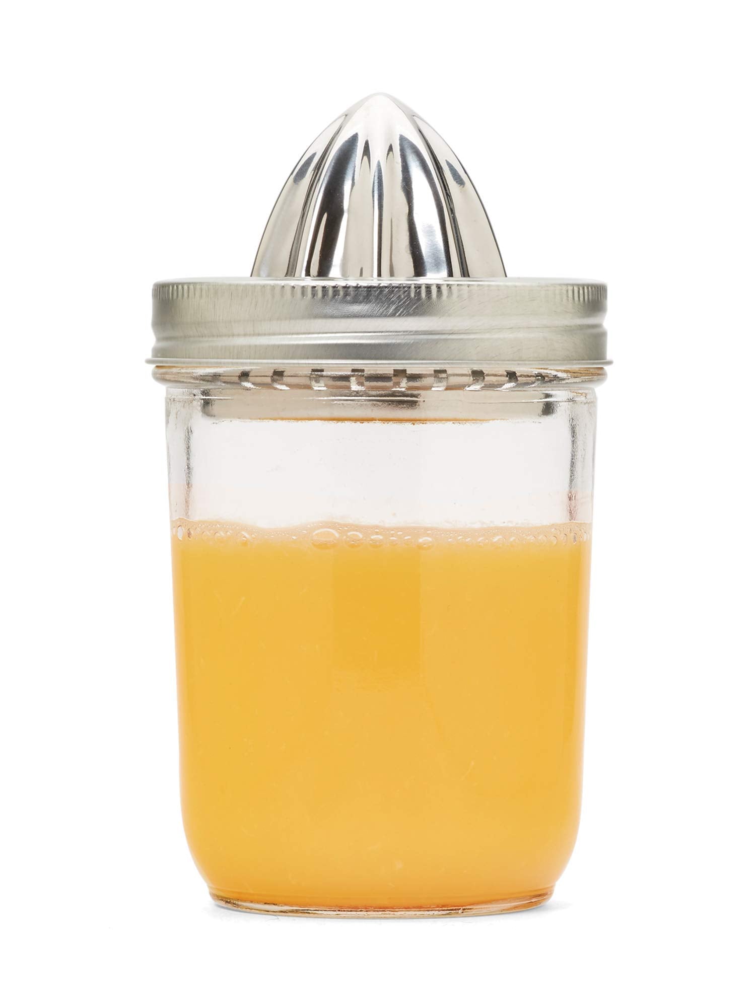 Jarware Citrus Juicer Lid for Wide Mouth Mason Jars, Stainless Steel
