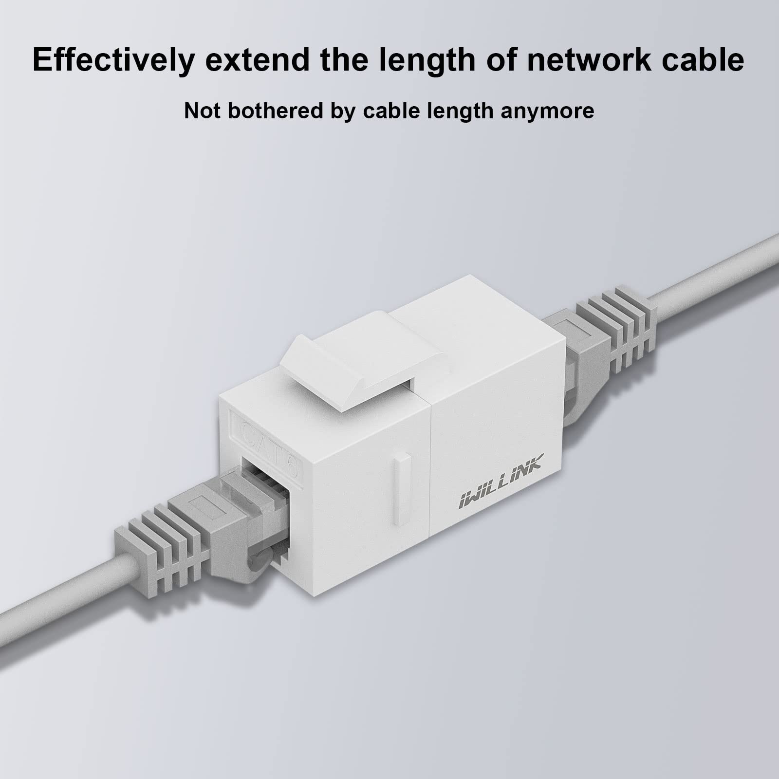 iwillink RJ45 Cat6 Keystone Coupler 25-Pack, Female to Female Cat6 Keystone Jack, UTP Keystone Coupler Insert,Keystone Jack, White